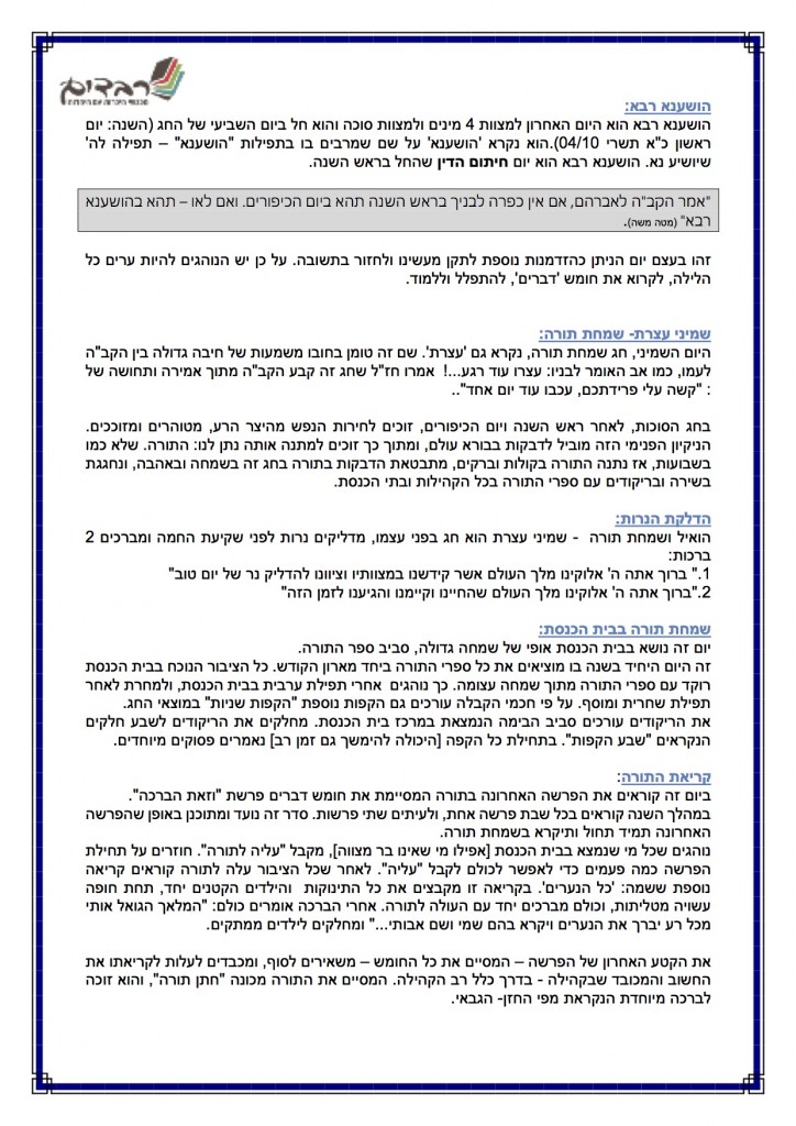 חגי תשרי תשעו - 11