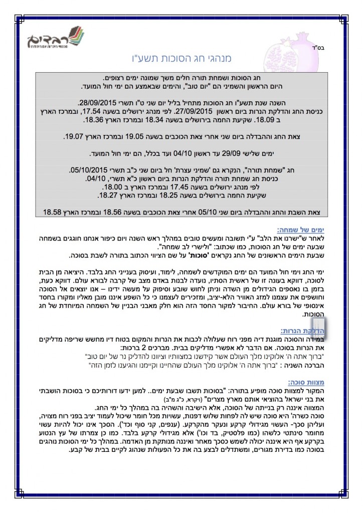 חגי תשרי תשעו - 8